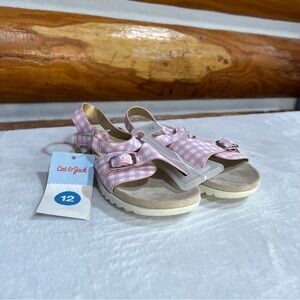Cat & Jack Pink‎ Gingham Kids Sandals 12